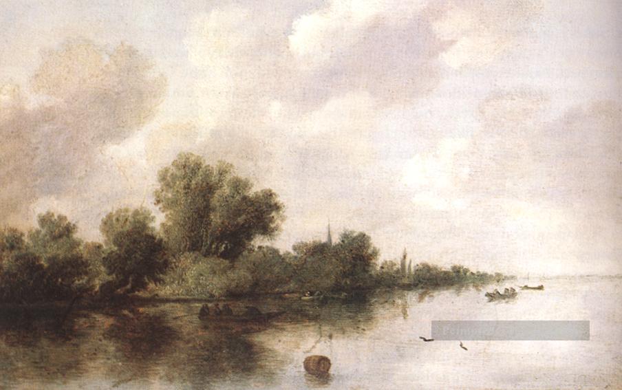 Rivière Scène1 paysage Salomon van Ruysdael Peintures à l'huile